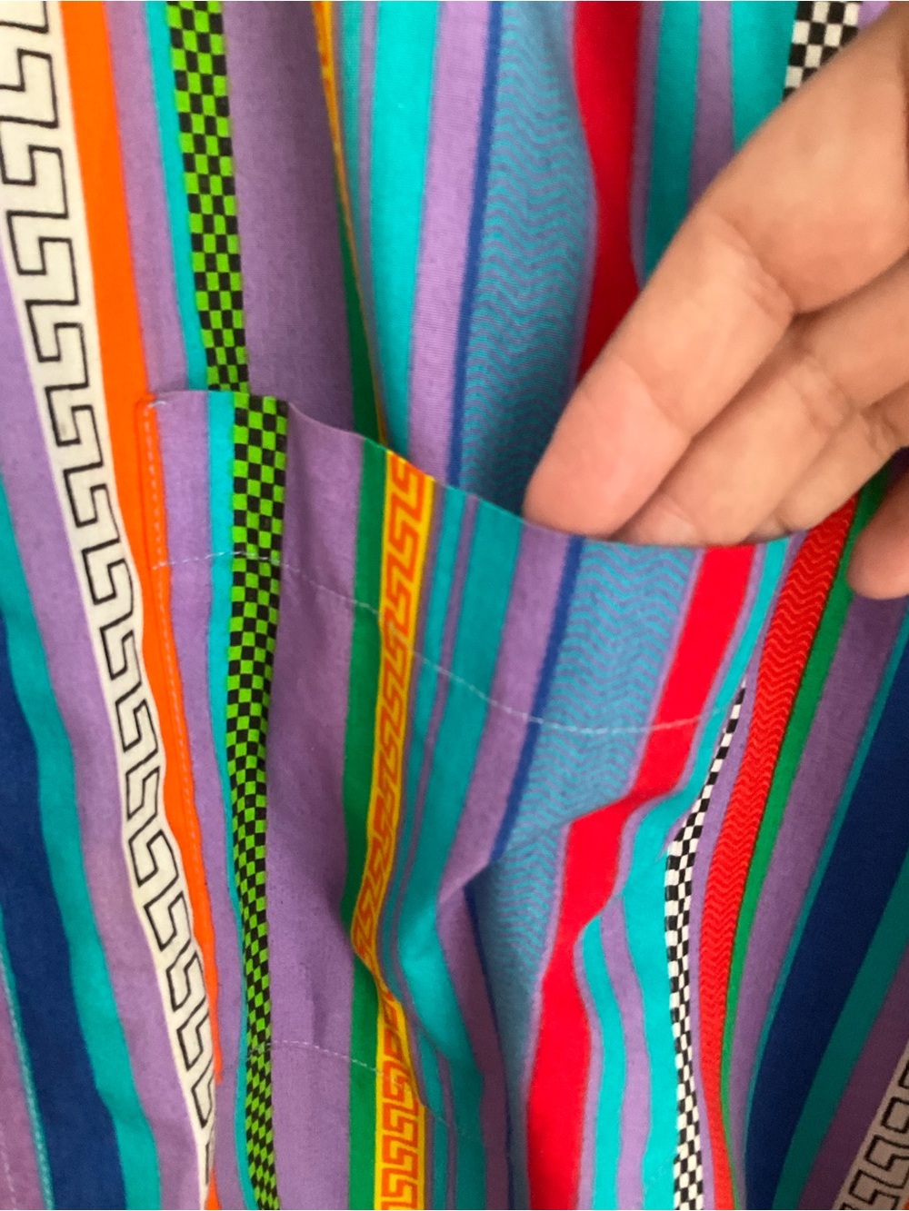 Vintage Versace Jeans Couture Multicolor Striped Button Down Shirt - Medium - Picture 7 of 11